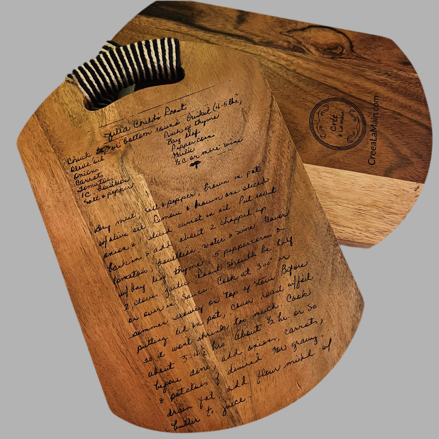 Custom Handwritten Recipe & Note Engraved Serving Board – A Timeless Keepsake