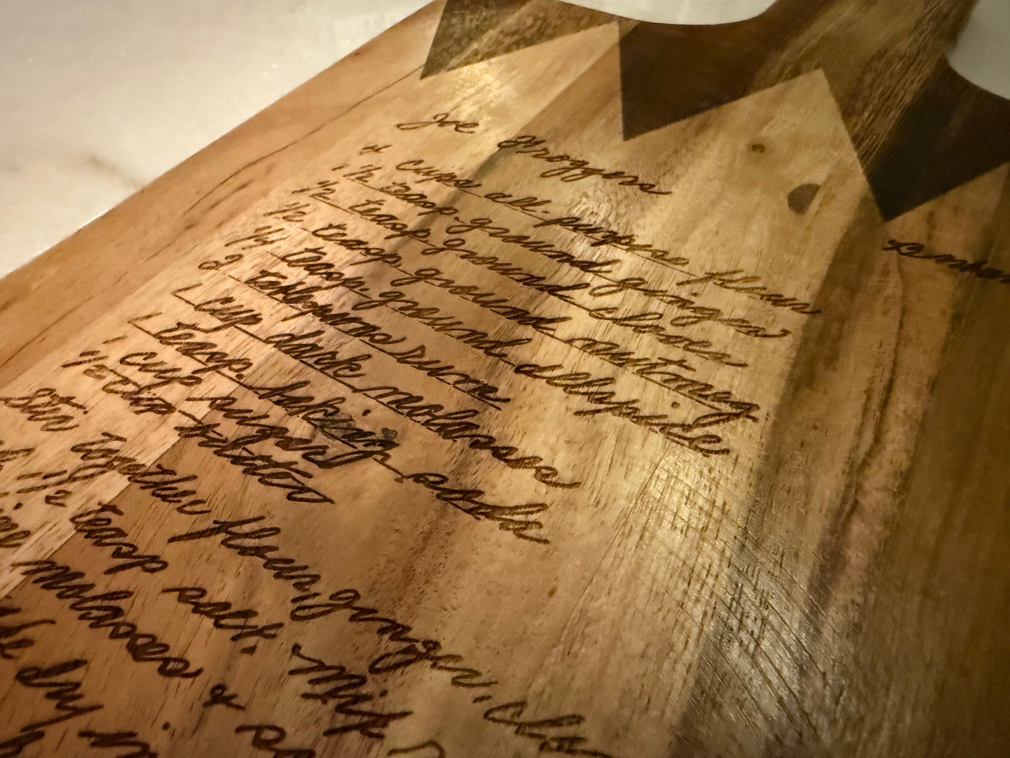 Custom Handwritten Recipe & Note Engraved Serving Board – A Timeless Keepsake