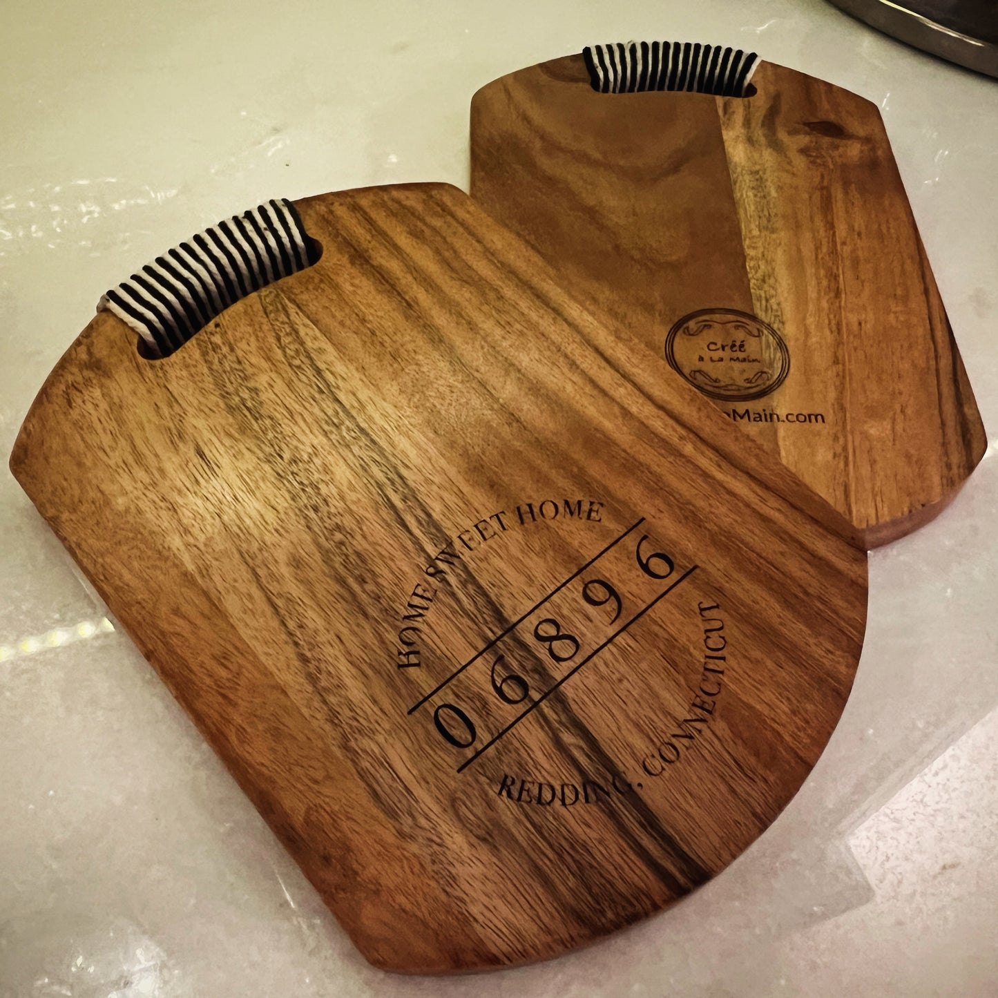 Custom Town and Zip Code Engraved Cutting Board