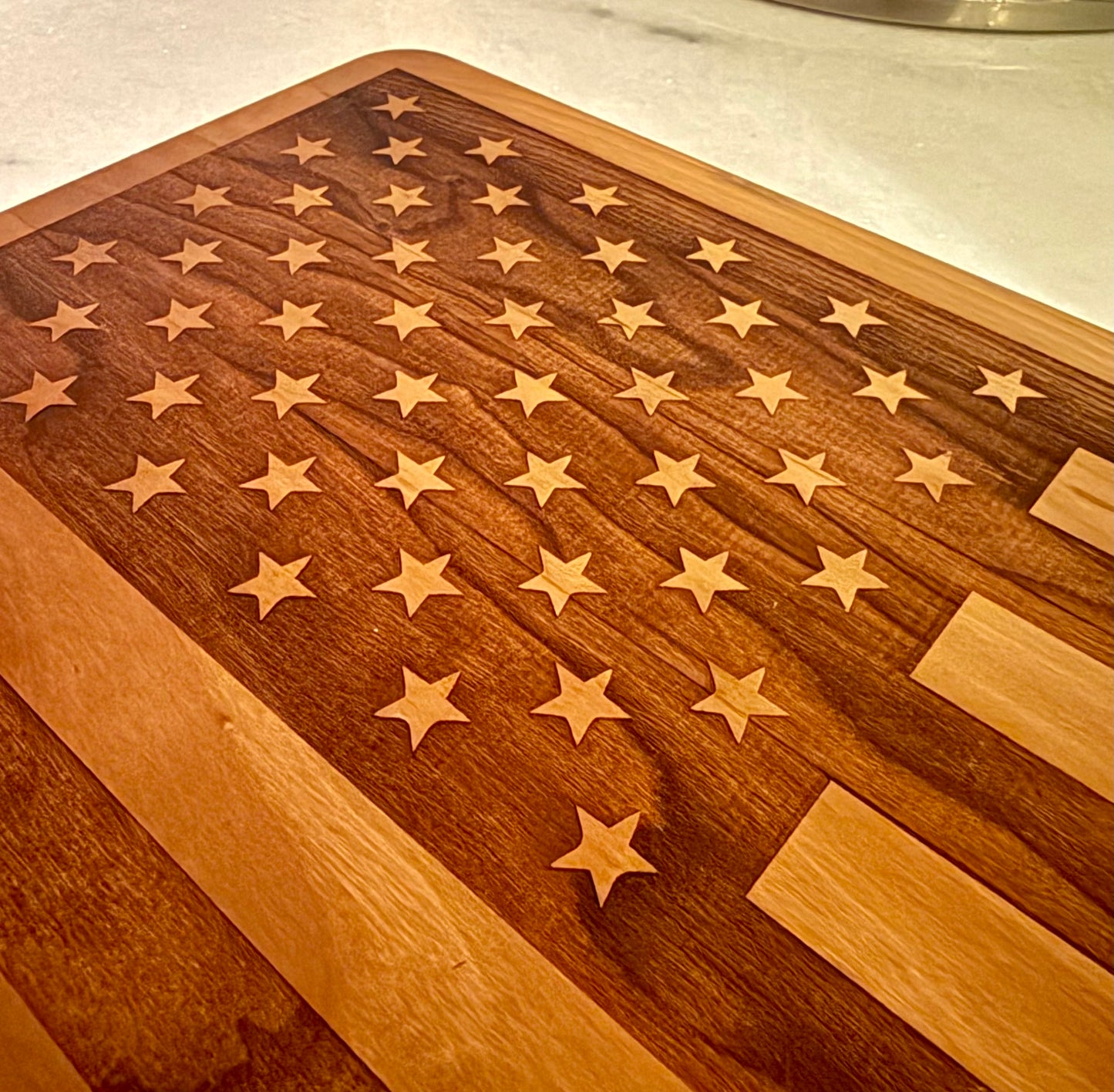Custom Engraved American Flag Cutting & Serving Board