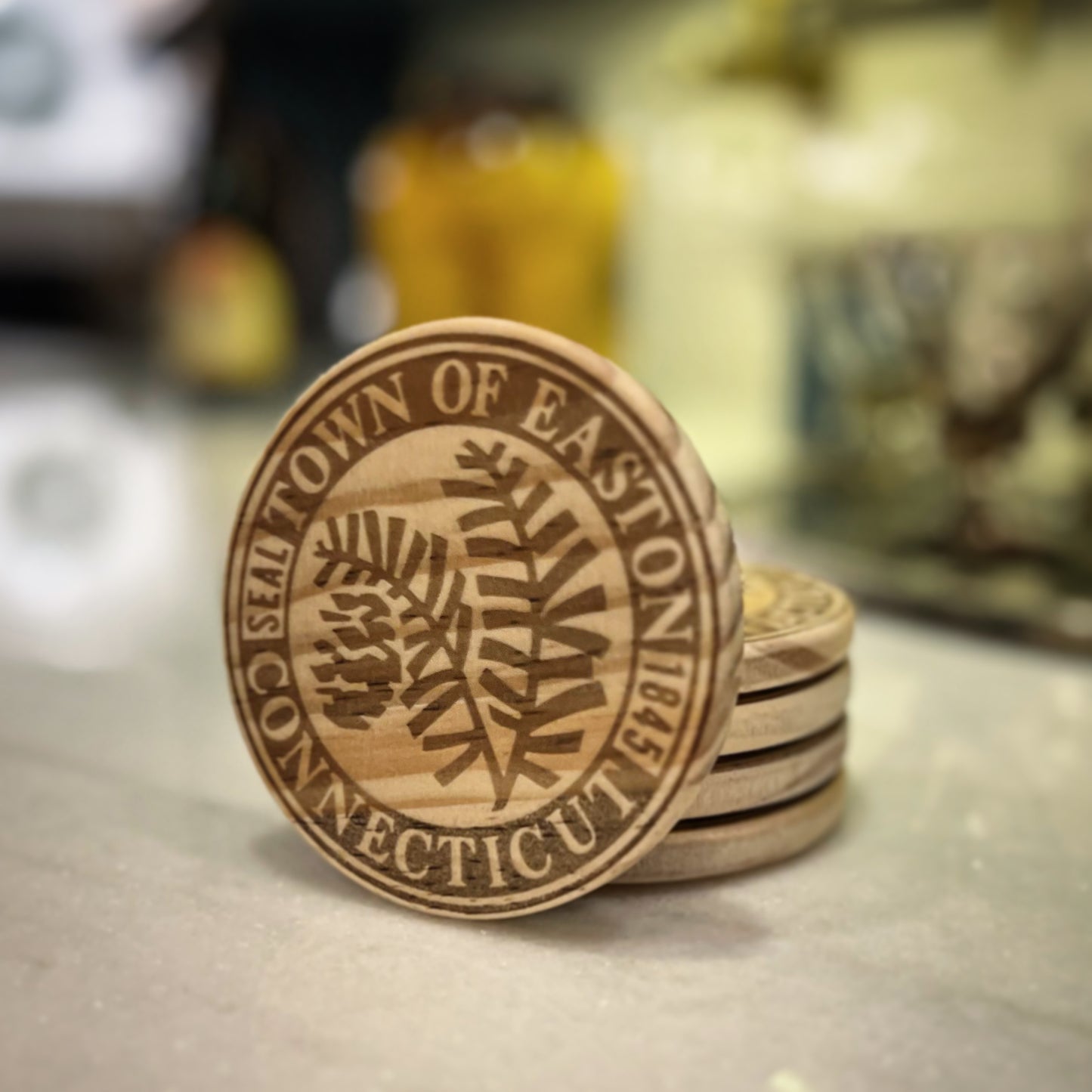 Easton CT Handcrafted Wooden Coaster set