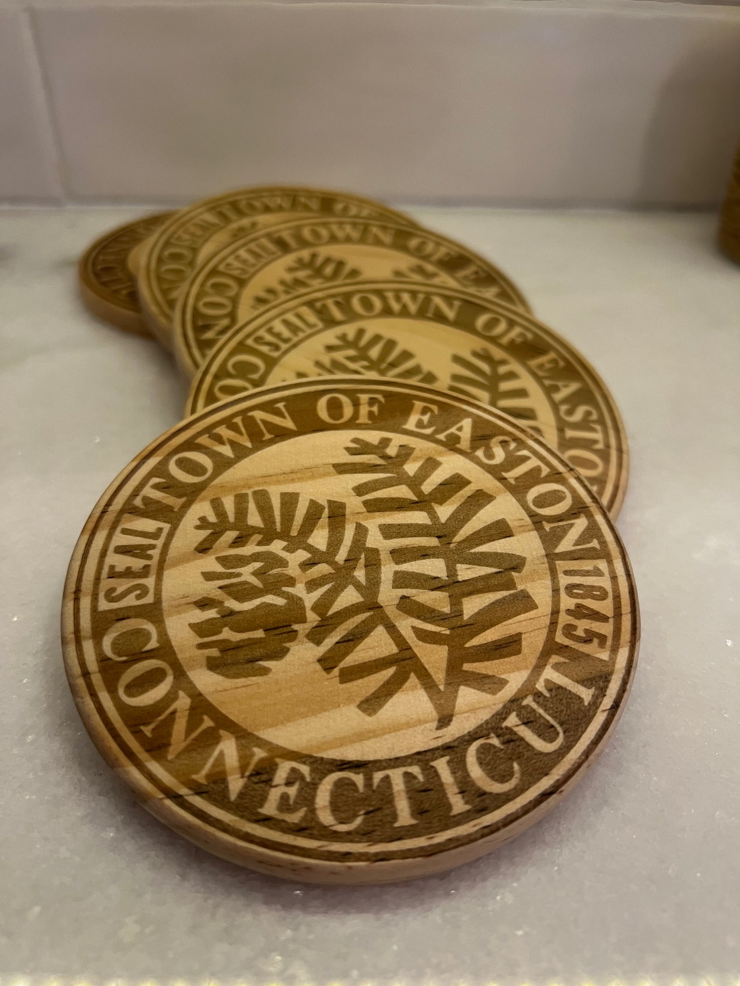 Easton CT Handcrafted Wooden Coaster set