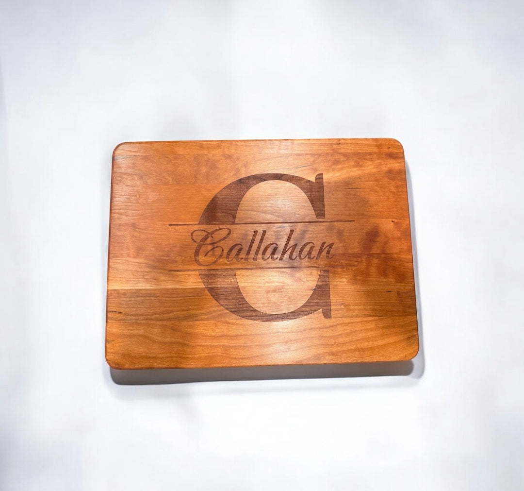 The Heritage Monogram Board — Personalized Family Name Cutting & Serving Board