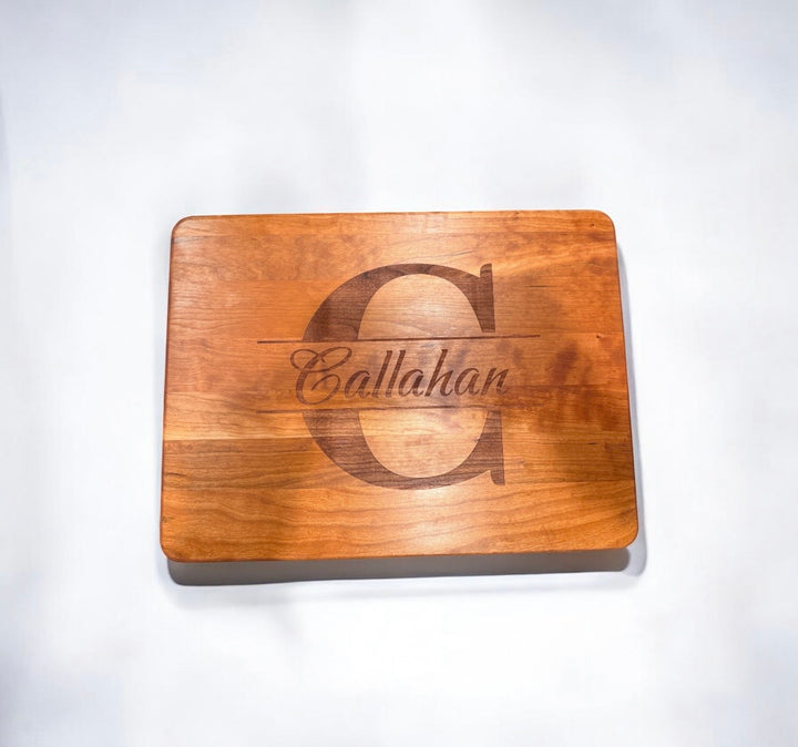 The Heritage Monogram Board — Personalized Family Name Cutting & Serving Board