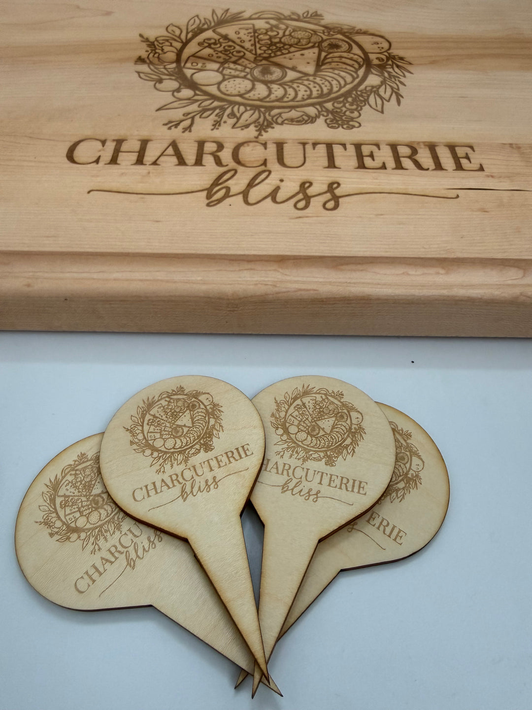 Charcuterie Business Starter Kit  Custom Branded Charcuterie Boards, Cheese Picks & Cart Sign – Personalized Logo Set for Charcuterie Businesses – Made in Connecticut