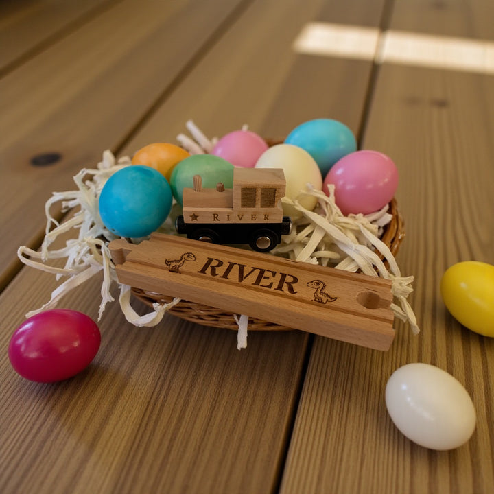 Personalized Wooden Train Track and Caboose