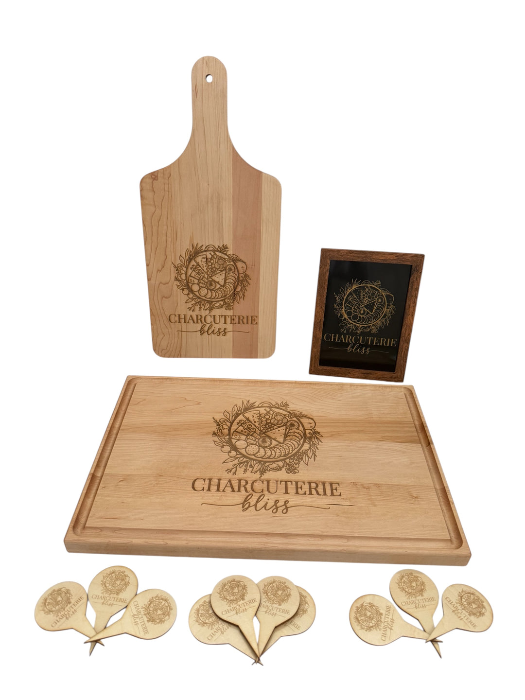 Charcuterie Business Starter Kit  Custom Branded Charcuterie Boards, Cheese Picks & Cart Sign – Personalized Logo Set for Charcuterie Businesses – Made in Connecticut